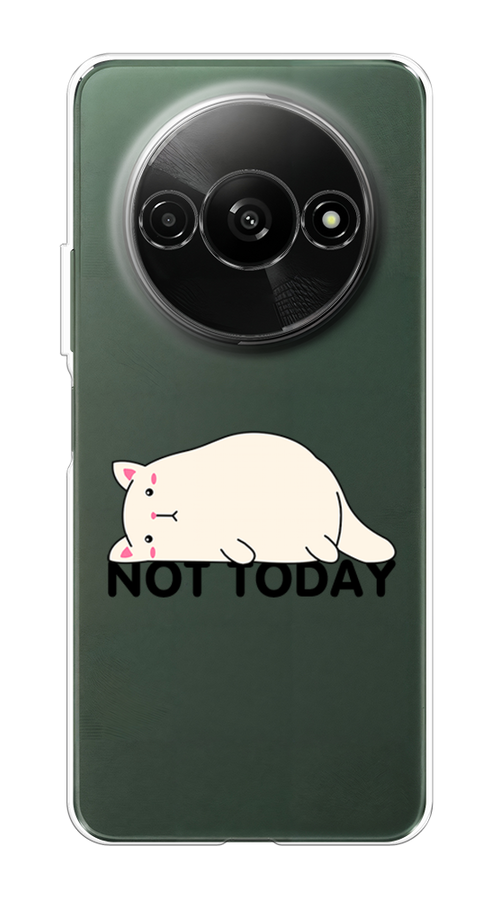 

Чехол на Redmi A3 "Cat not today", Белый;розовый;черный, 321250-1