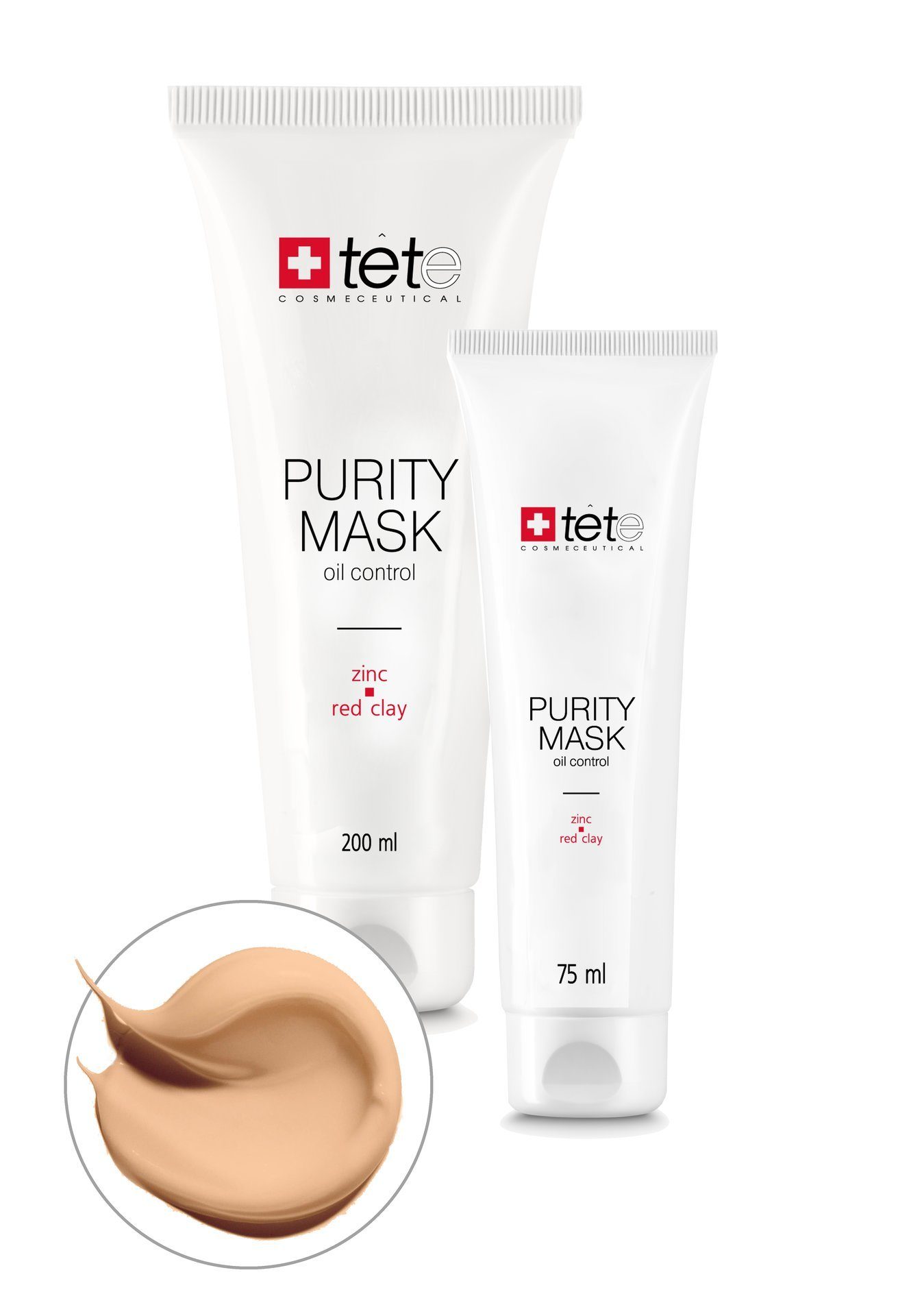 фото Очищающая маска tete cosmeceutical purity mask oil control zinc and red clay 200 мл