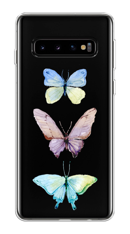 

Чехол на Samsung Galaxy S10 Plus "Акварельные бабочки", Бирюзовый;розовый, 27150-1