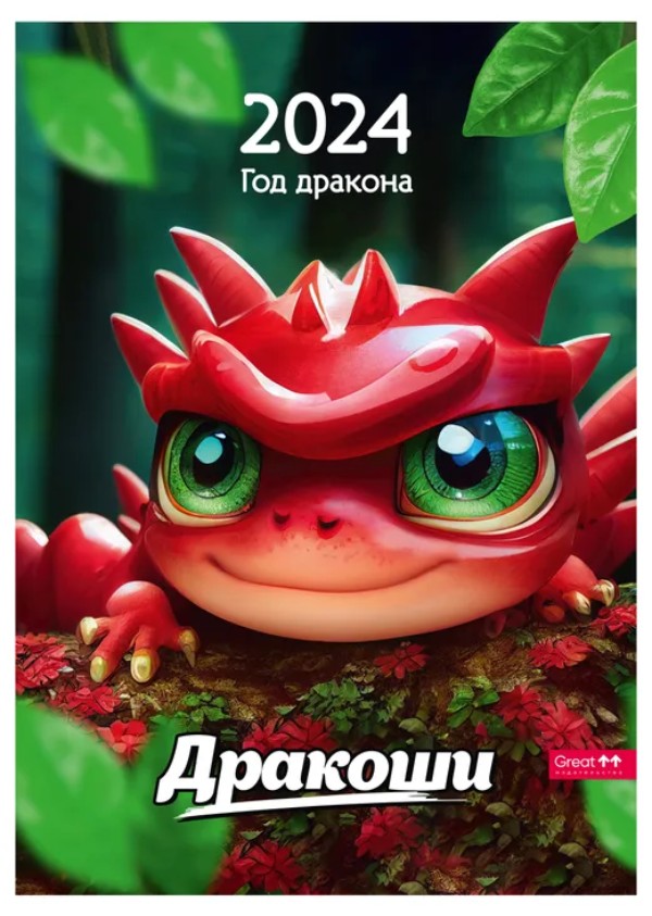 

Календарь Перекидной 2024 год А3 на пружине с ригелем Символ года Дракоши