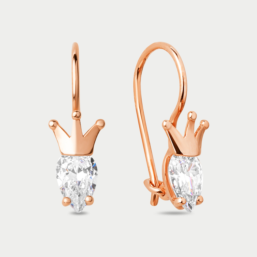 

Серьги из розового золота Династия 021112-1100, фианит, 021112-1100