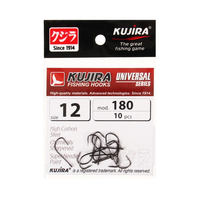 Kujira Крючки Kujira Universal 180, цвет BN, № 12, 10 шт.