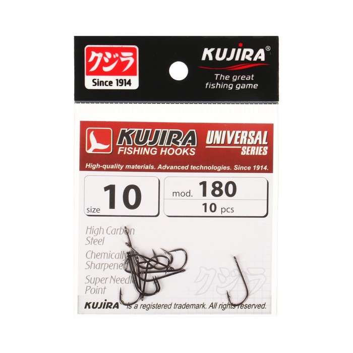 Kujira Крючки Kujira Universal 180, цвет BN, № 10, 10 шт.