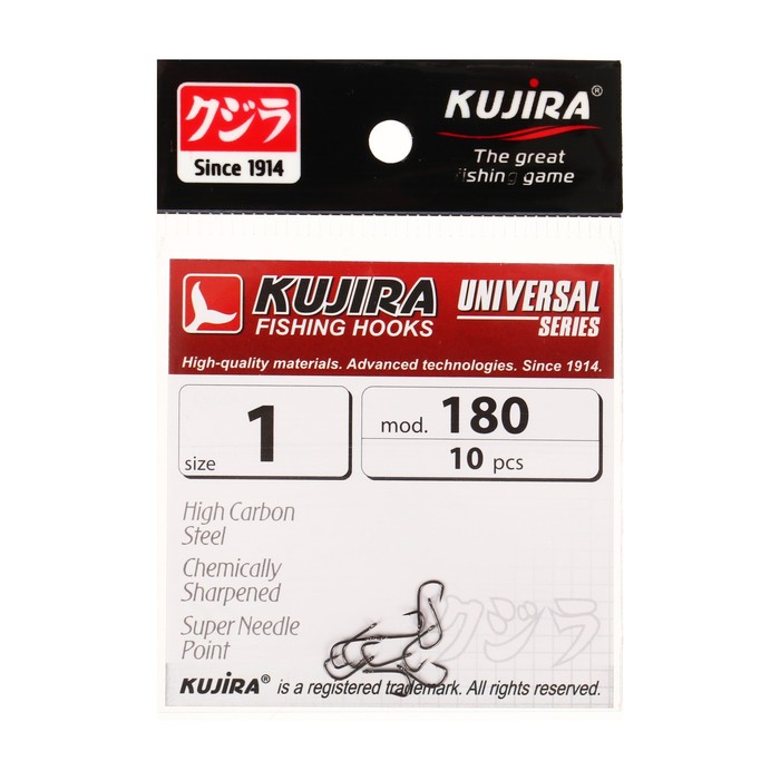 Kujira Крючки Kujira Universal 180, цвет BN, № 1, 10 шт.
