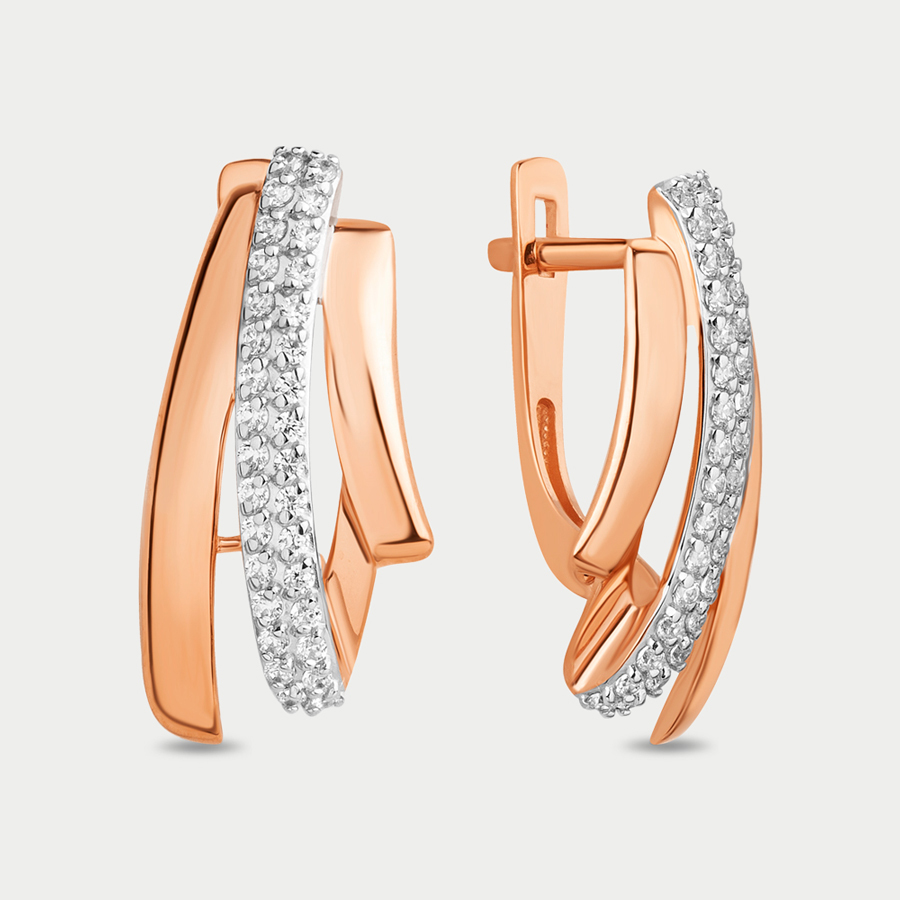 

Серьги из розового золота Династия 023552-1102, фианит, 023552-1102