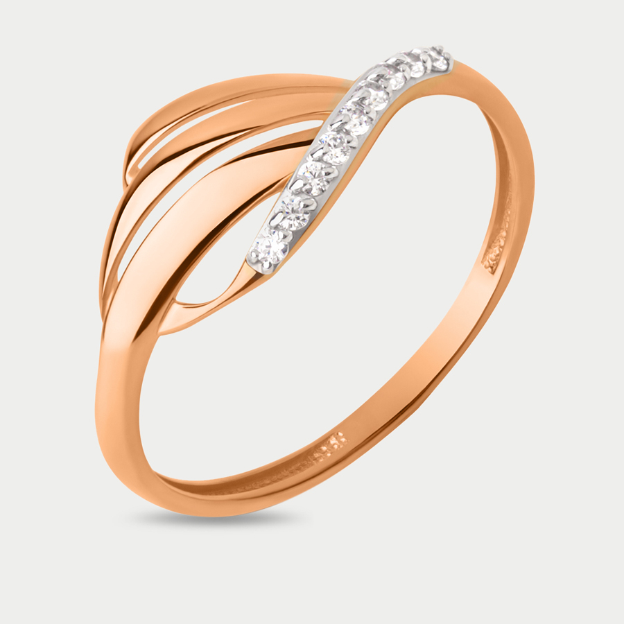 Кольцо из розового золота р. 17,5 Династия 025331-1102, фианит