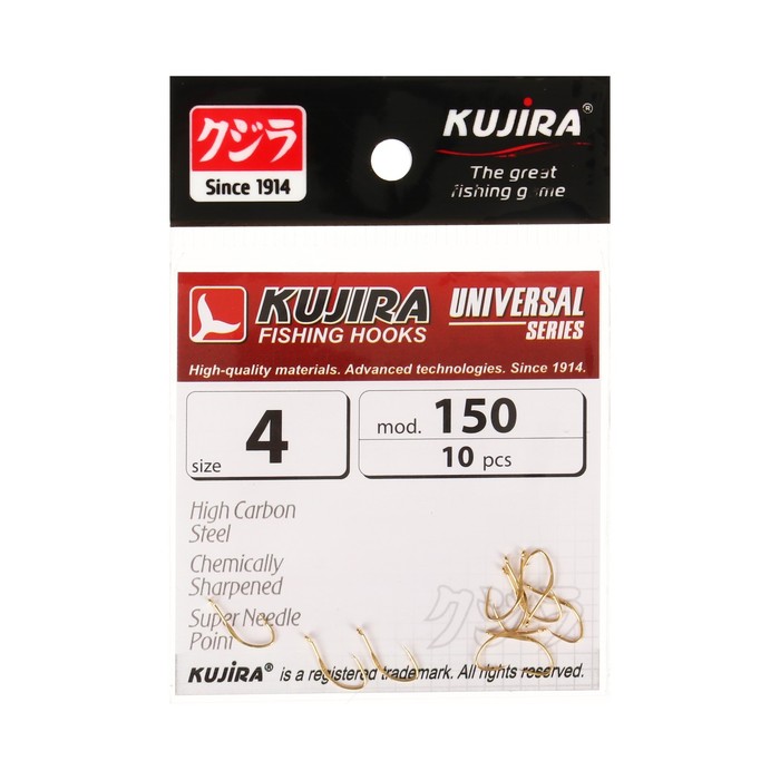 Kujira Крючки Kujira Universal 150, цвет Go, № 4, 10 шт.