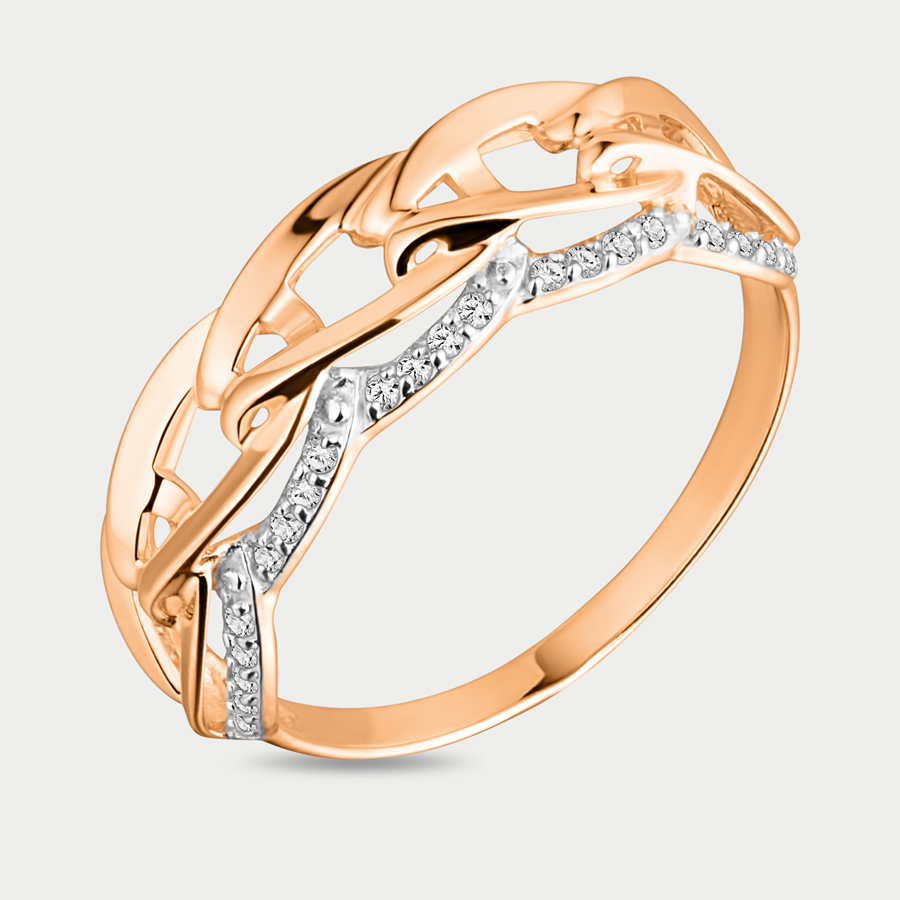 Кольцо из розового золота р. 18,5 Delta 1104470, фианит