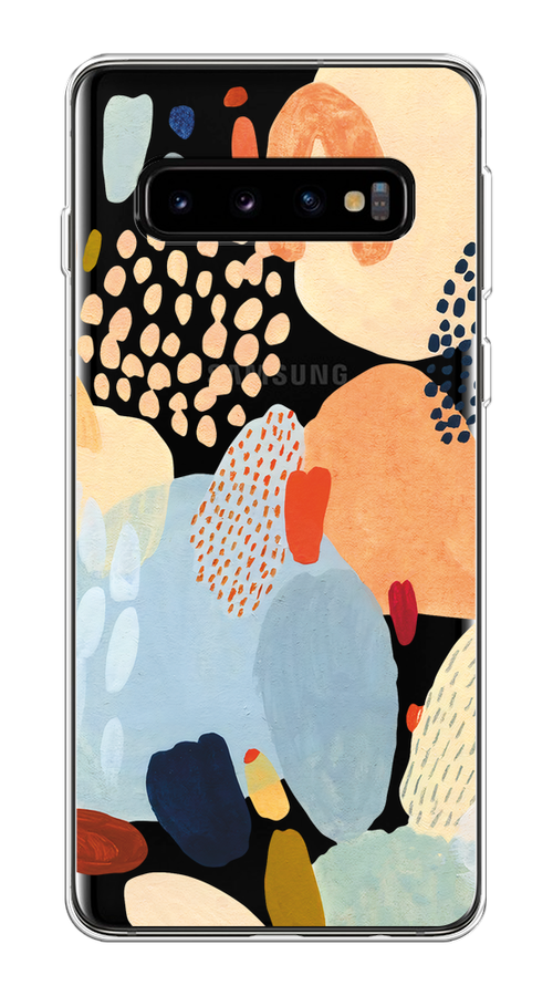 

Чехол на Samsung Galaxy S10 Plus "Необычная абстракция", Бежевый;голубой, 27150-1