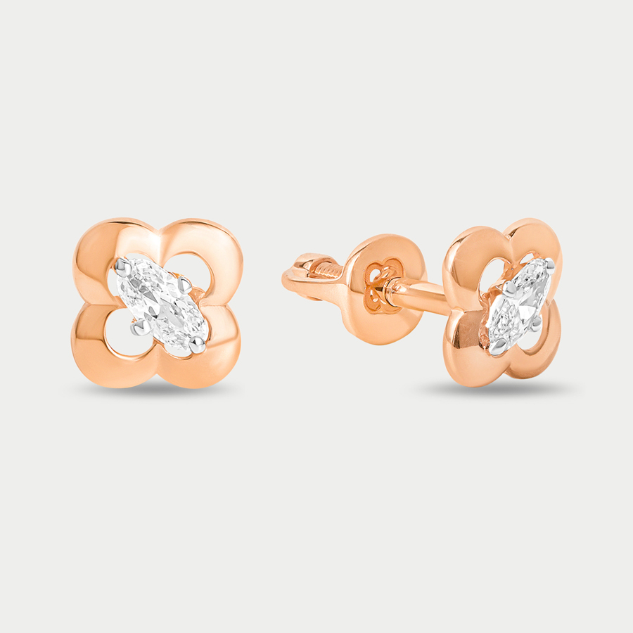 Серьги из розового золота Династия 023002-1102, фианит