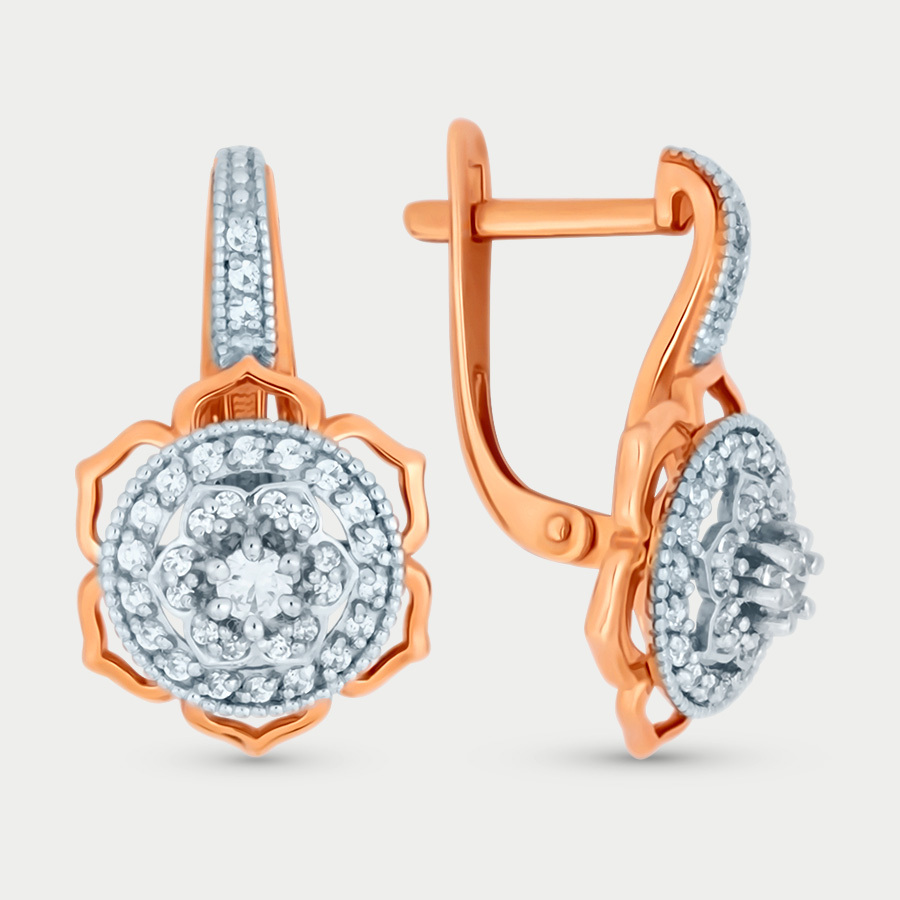 

Серьги из розового золота Династия 002332-1102, фианит, 002332-1102