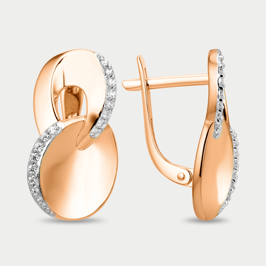 

Серьги из розового золота Династия 014692-1102, фианит, 014692-1102