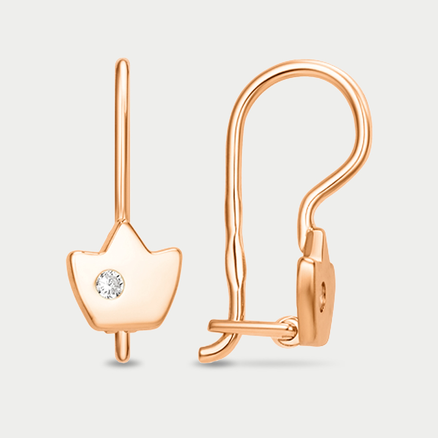

Серьги из розового золота Династия 016912-1100, фианит, 016912-1100