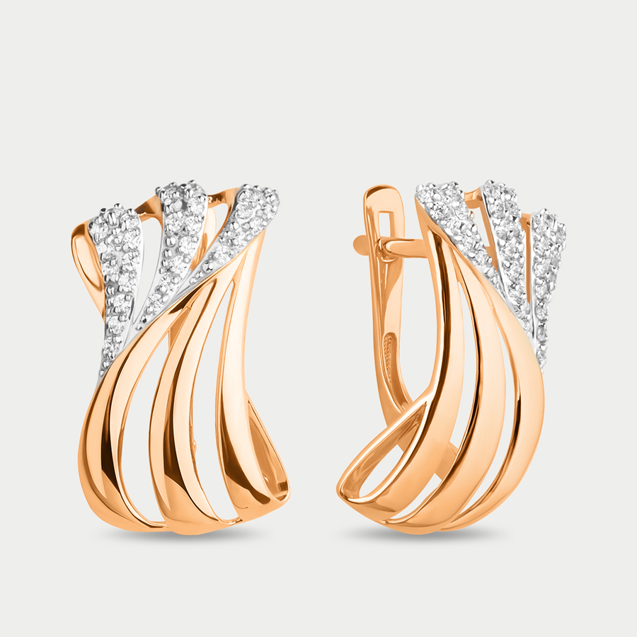 

Серьги из розового золота Династия 023792-1102, фианит, 023792-1102