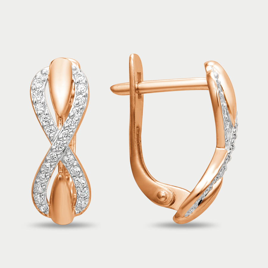 

Серьги из розового золота Династия 000892-1102, фианит, 000892-1102