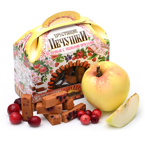 Печушки Русские традиции хрустящие яблочные с лесными ягодами, 3 шт по 50 г