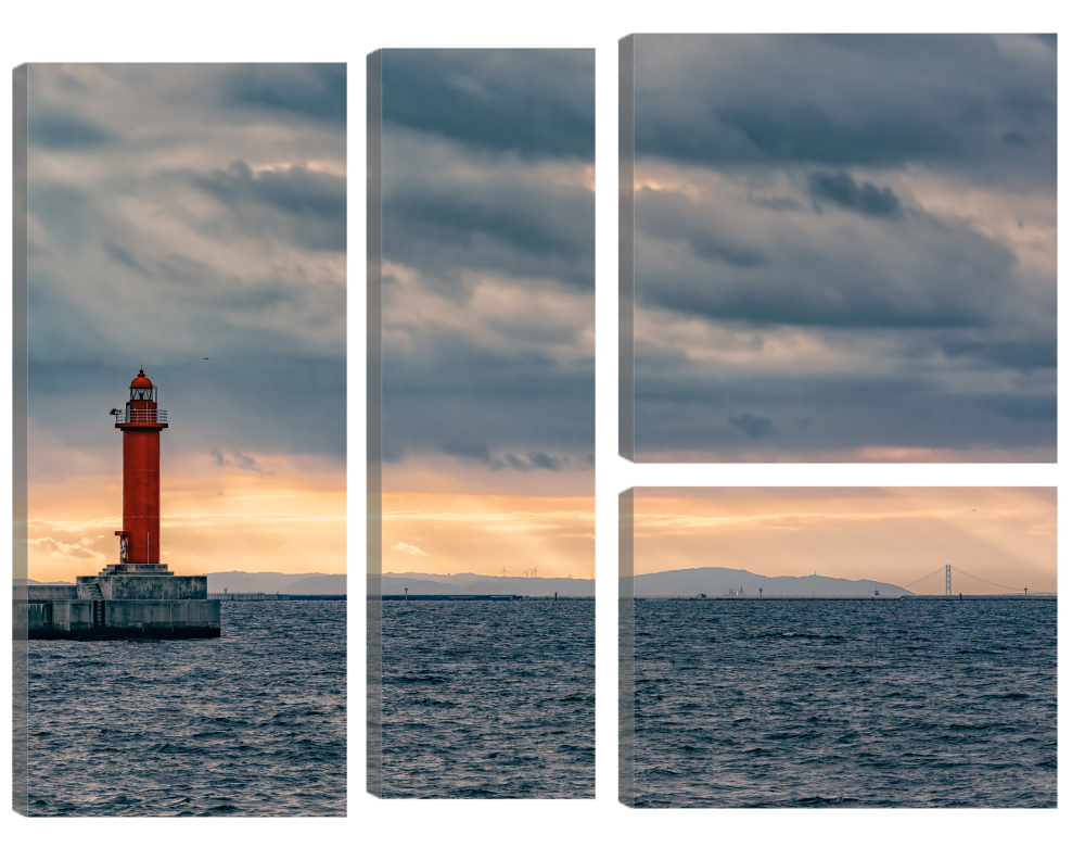 

Большая модульная картина Красный маяк. В спальню, гостиную, зал. PR-177 (163x114см)