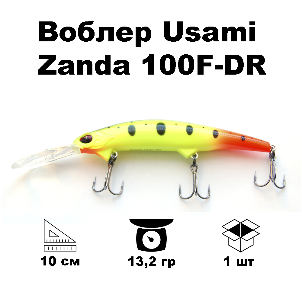 

Воблер Usami Zanda 100F-DR #610, Зеленый;черный;красный, Zanda