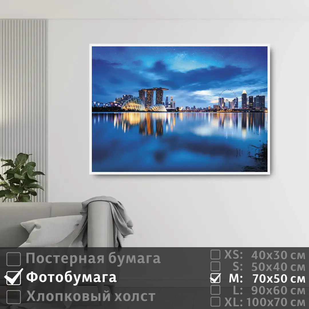 

Постер на фотобумаге ПолиЦентр Ночные небоскребы у реки 70х50 см, НочныеНебоскребыУРеки