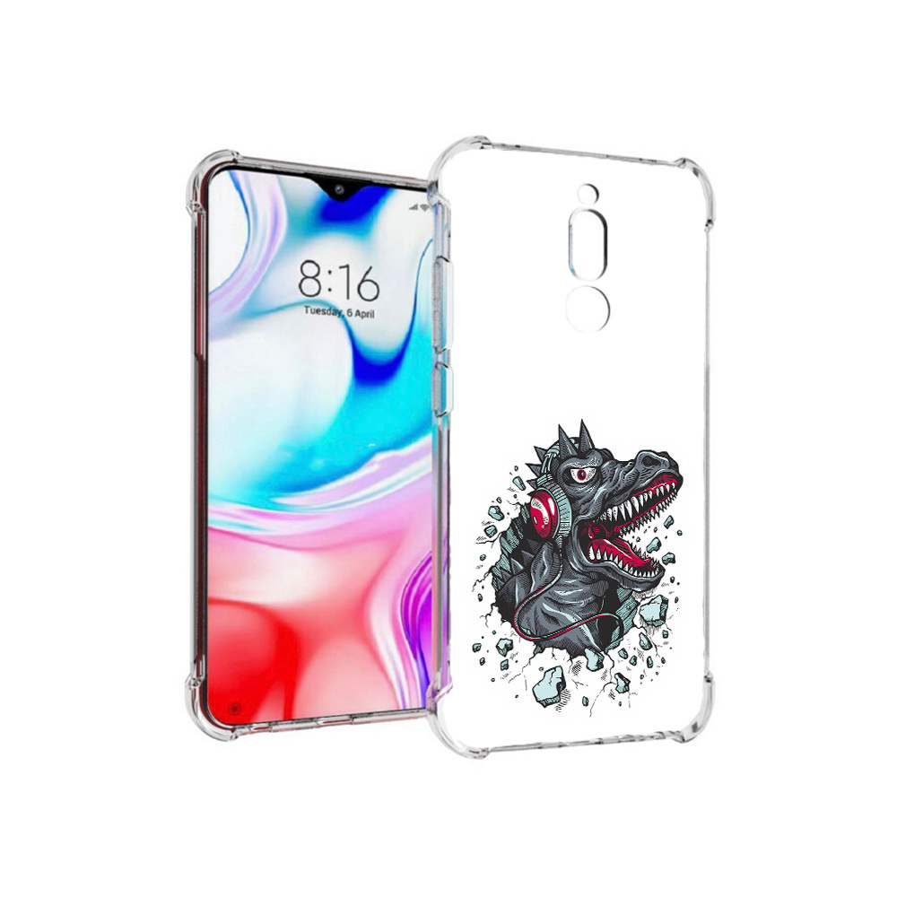 Чехол MyPads Tocco для Xiaomi Redmi 8 Нарисованный динозавр в наушниках (PT138911.300.124)