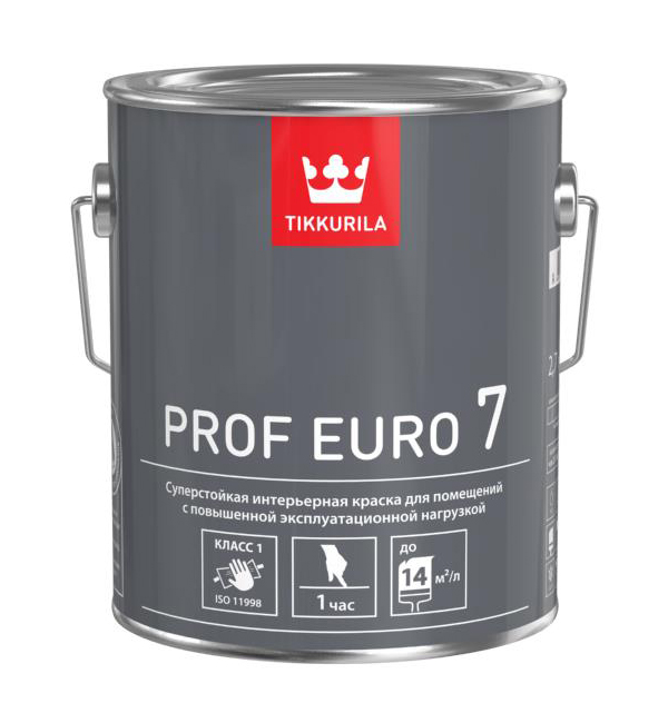 фото Краска для стен и потолков tikkurila prof euro 7 профессиональная база а 2,7 л