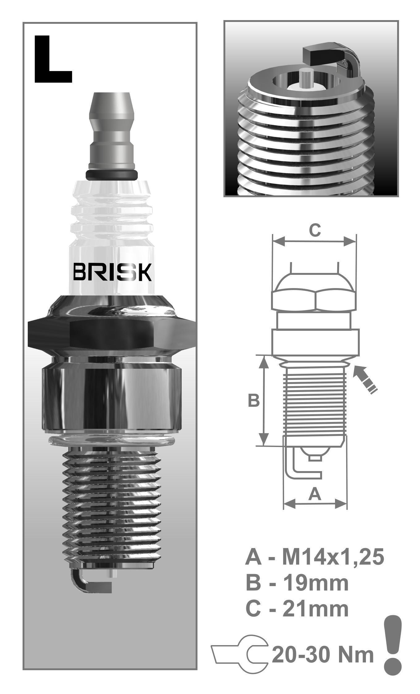 

Свеча зажигания BRISK Silver LR17YS9