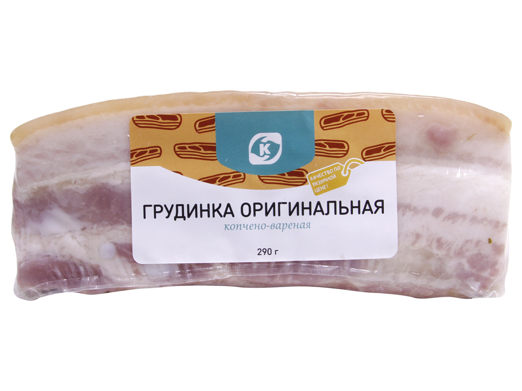 

Грудинка варено-копченая Командор Оригинальная 290 г