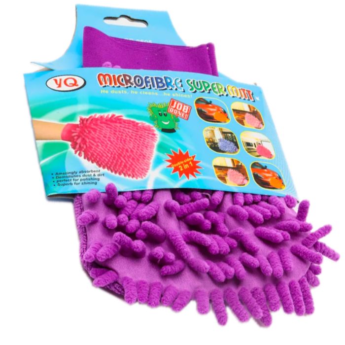 

Салфетка-варежка YQ из микрофибры для уборки дома и мытья автомобиля фиолетовая, 1 шт