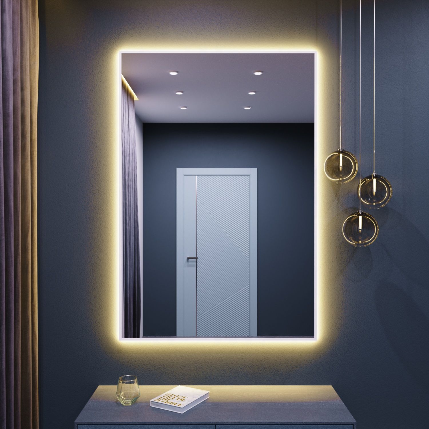 

Зеркало с подсветкой настенное ONE MARKET 120х80 см 3000К Белое, Белый