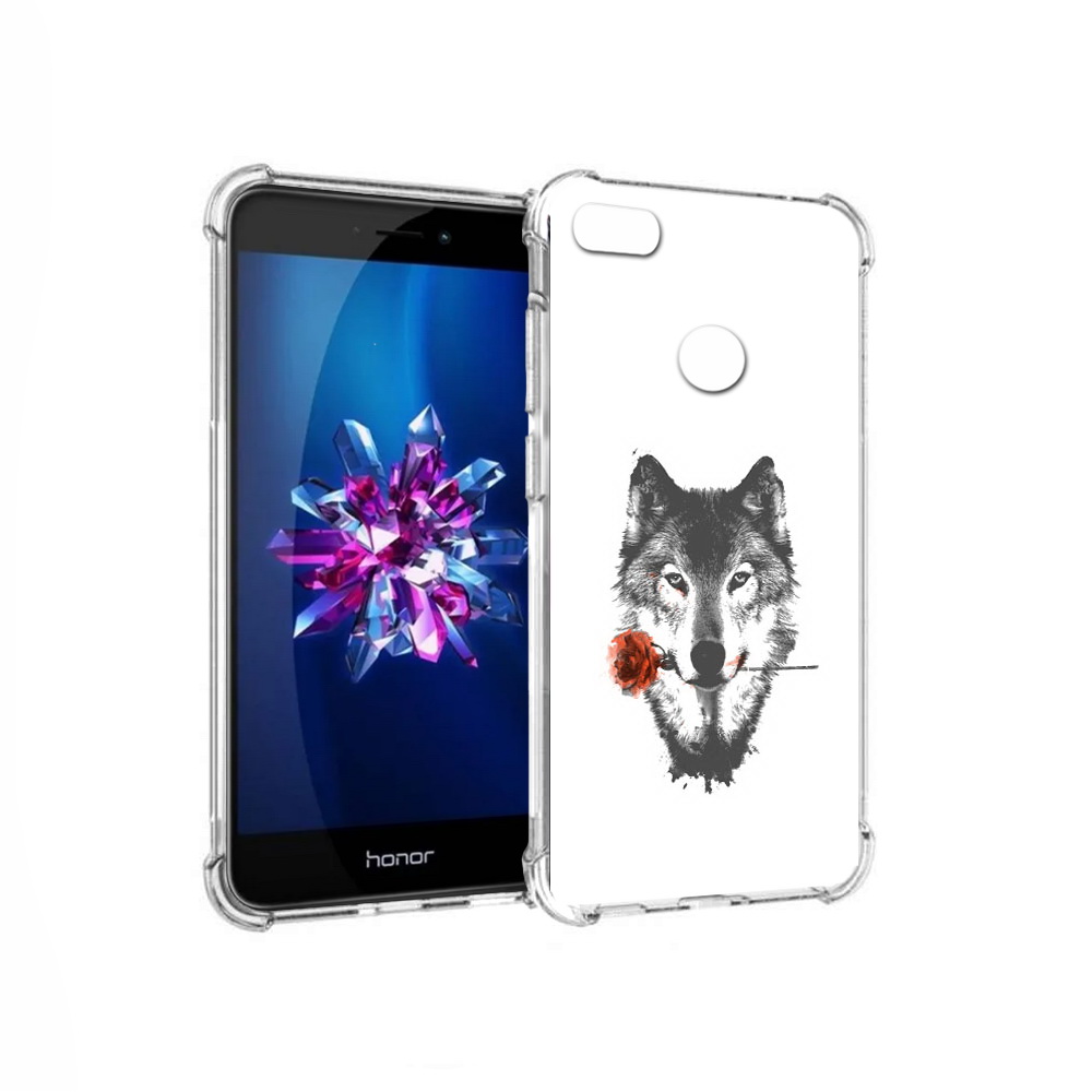 

Чехол MyPads Tocco для Honor 8 Lite волк с розой (PT62584.26.270), Прозрачный, Tocco