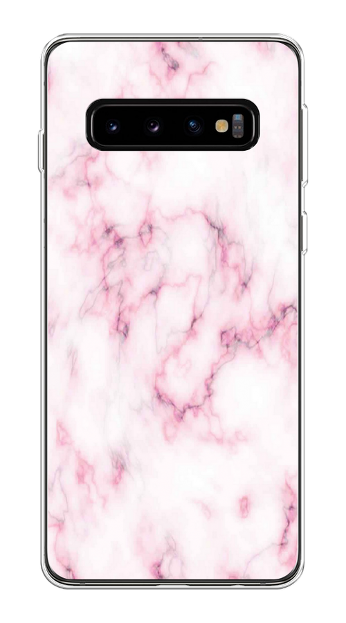 

Чехол на Samsung Galaxy S10 Plus "Мрамор с розовым", Белый;розовый, 27150-1