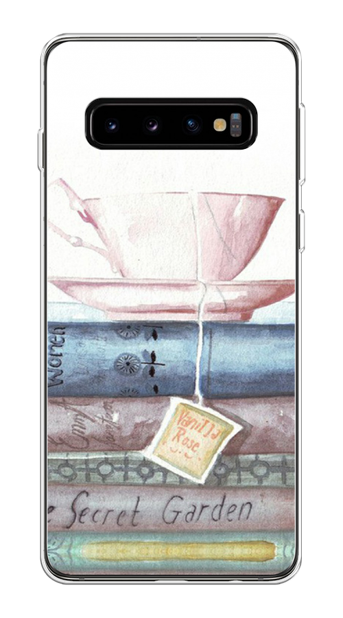 

Чехол на Samsung Galaxy S10 Plus "Книжное чаепитие", Желтый;розовый;белый, 27150-1