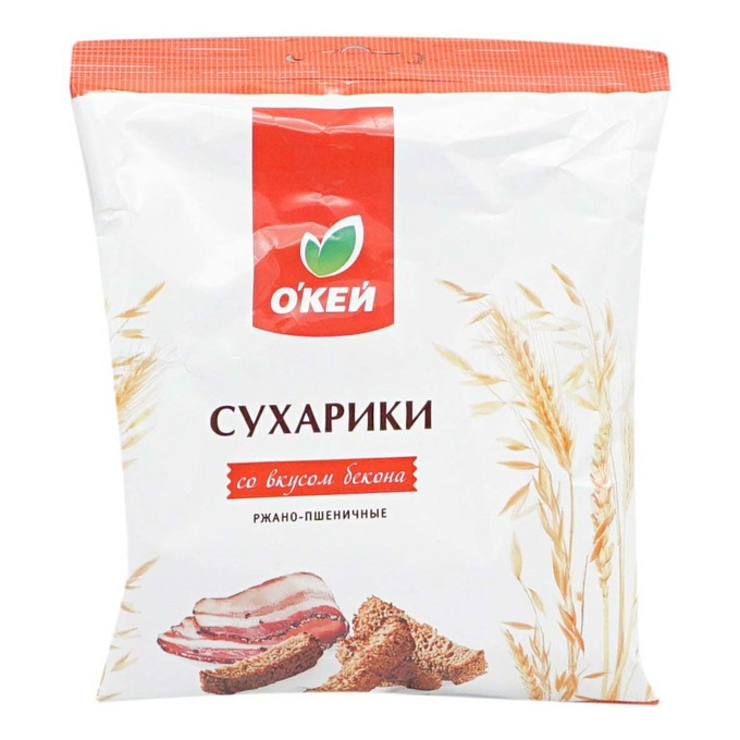

Сухарики пшеничные Командор соленые со вкусом бекона 150 г
