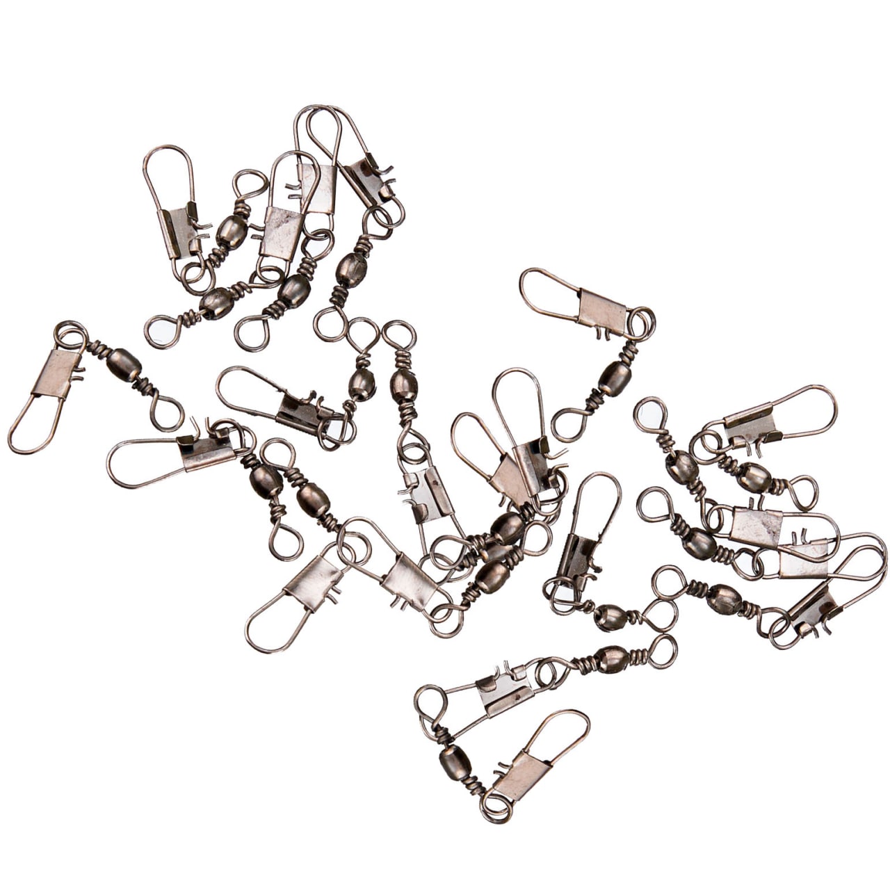 Застежка рыболовная (карабин). Набор 20 шт. Средний размер для спиннинга