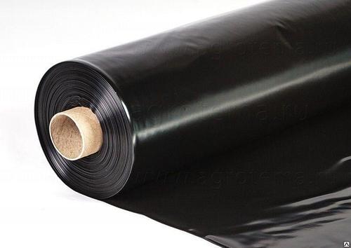фото Черная полиэтиленовая пленка стандарт, толщина 200 мкм, рулон 6х50 м (50 кг, рукав 3 м) protent