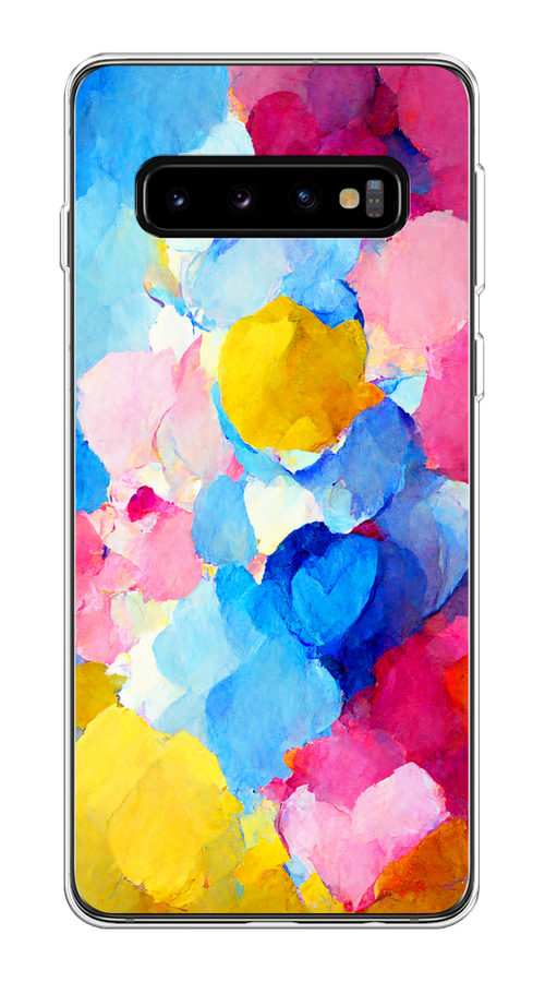 

Чехол на Samsung Galaxy S10 Plus "Яркие пятна", Синий;голубой;желтый;розовый, 27150-1