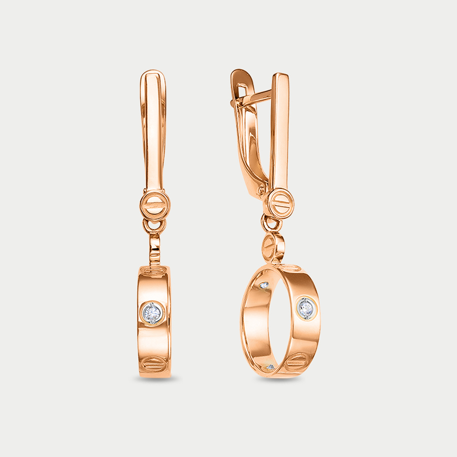 

Серьги из розового золота Delta 1202651, фианит, 1202651