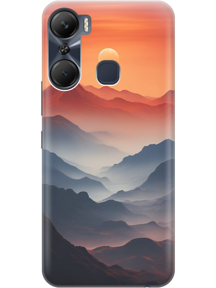 

Силиконовый чехол на Infinix Hot 12 Pro с принтом "Луна над горами", 762092610