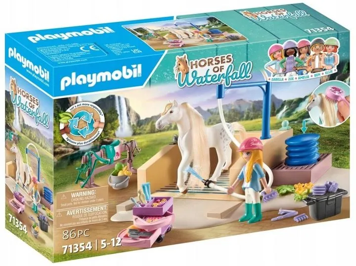 

Игровой набор Playmobil 71354 Лошади у водопада Изабелла и Леонис с мойкой для лошадей, 71354