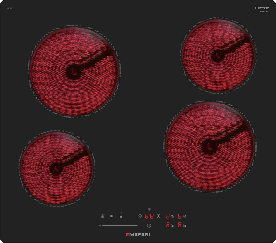 Встраиваемая варочная панель электрическая Meferi MEH604BK COMFORT черный