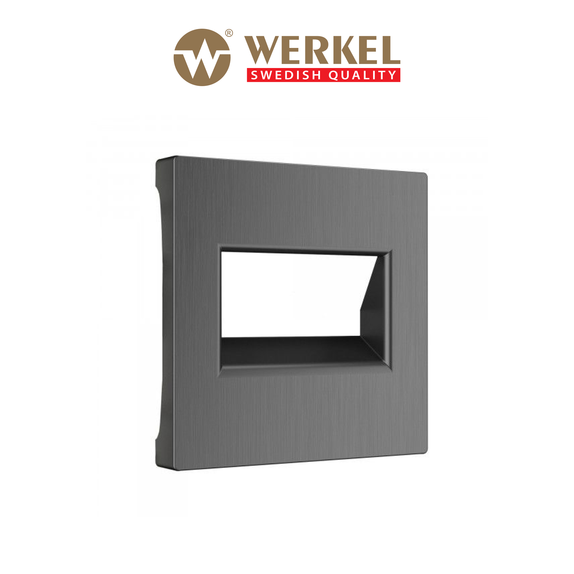 

Накладка для двойной розетки Werkel Еthernet W1191104 графит рифленый, Серый