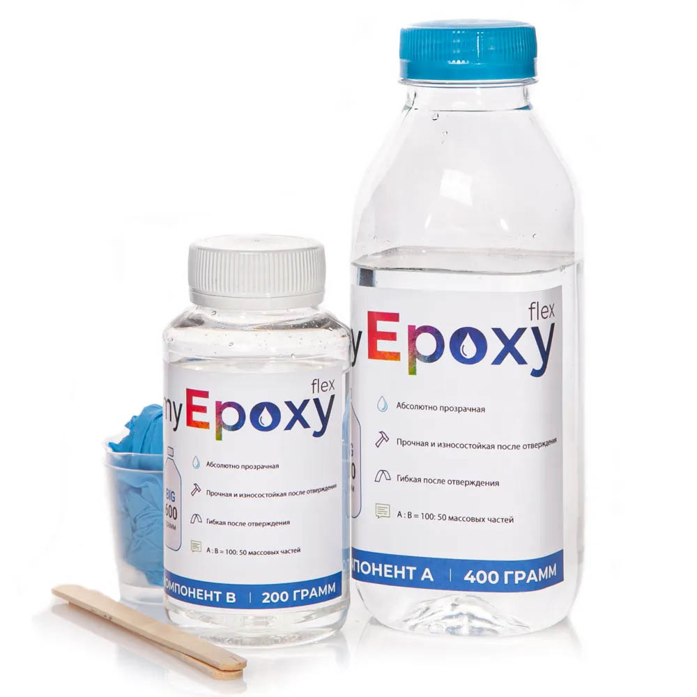 

Гибкая эпоксидная смола для творчества и рукоделия myEpoxy flex Big, 600 гр, flex