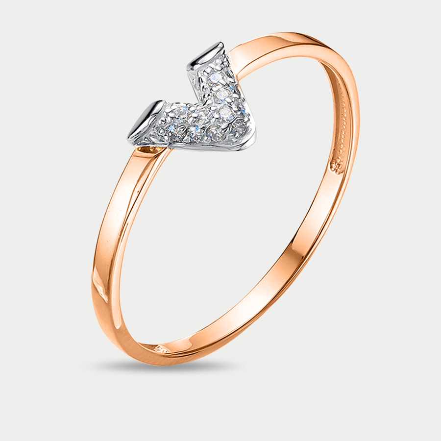 Кольцо из розового золота р. 16 Delta 1104825, фианит