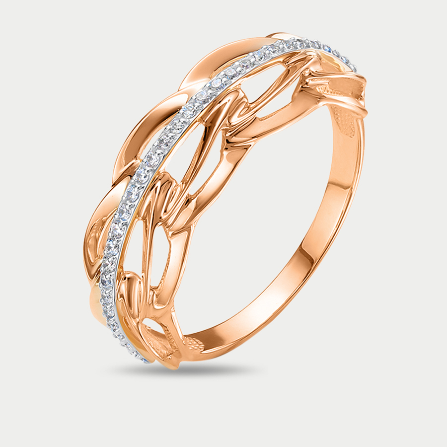 Кольцо из розового золота р. 19 Delta 1104611, фианит