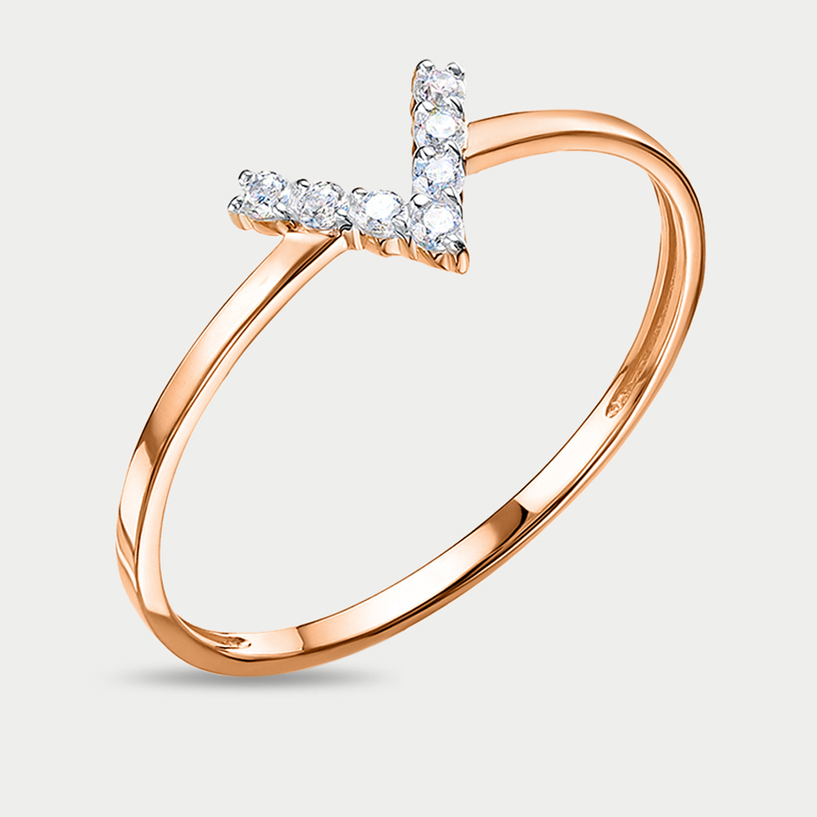 Кольцо из розового золота р. 16 Delta 1105270, фианит