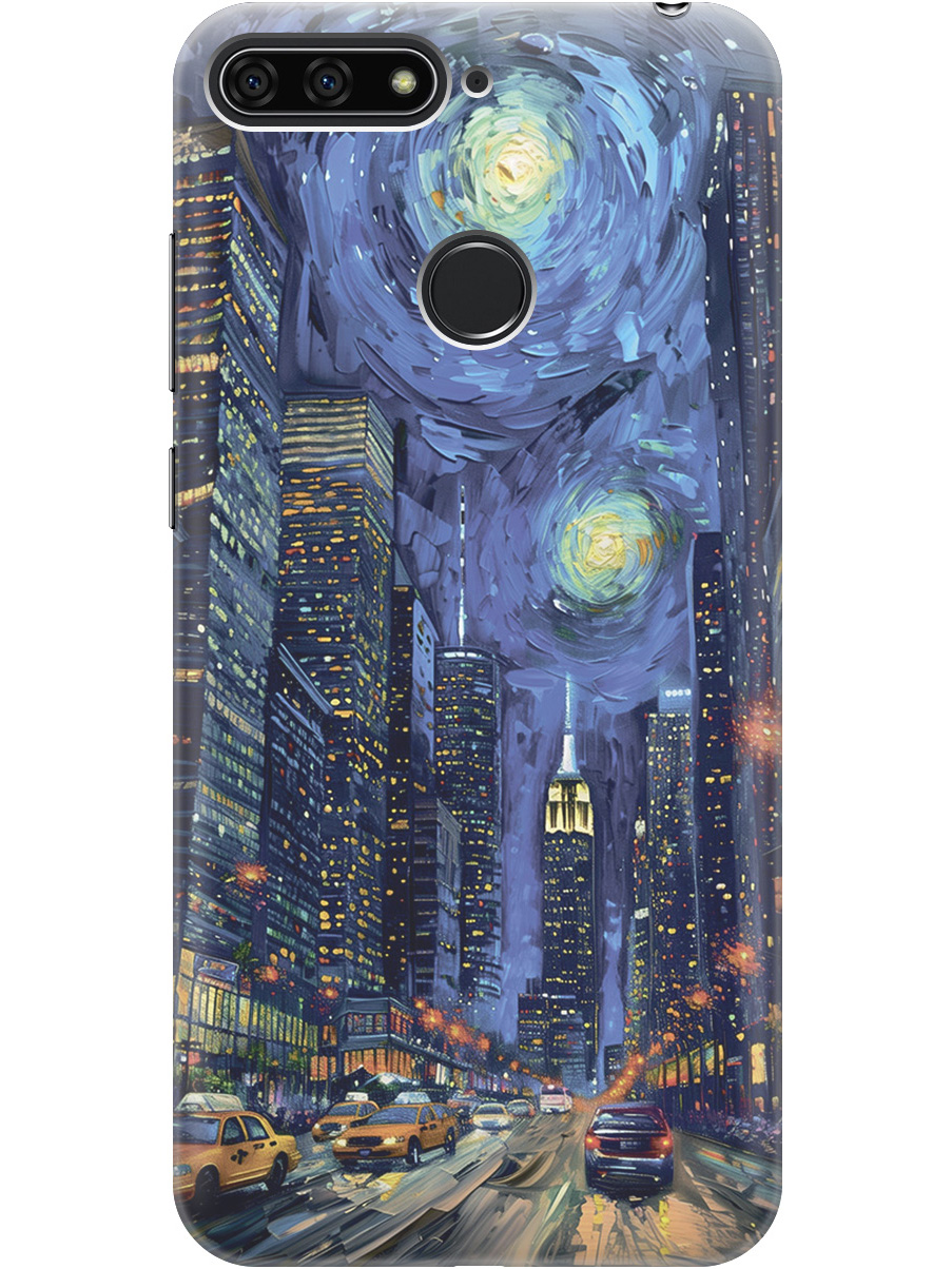 

Силиконовый чехол на Honor 7C Pro, Huawei Y7 Prime (2018)/Nova 2 Lite с принтом 782344, Прозрачный;синий;черный, 718524510