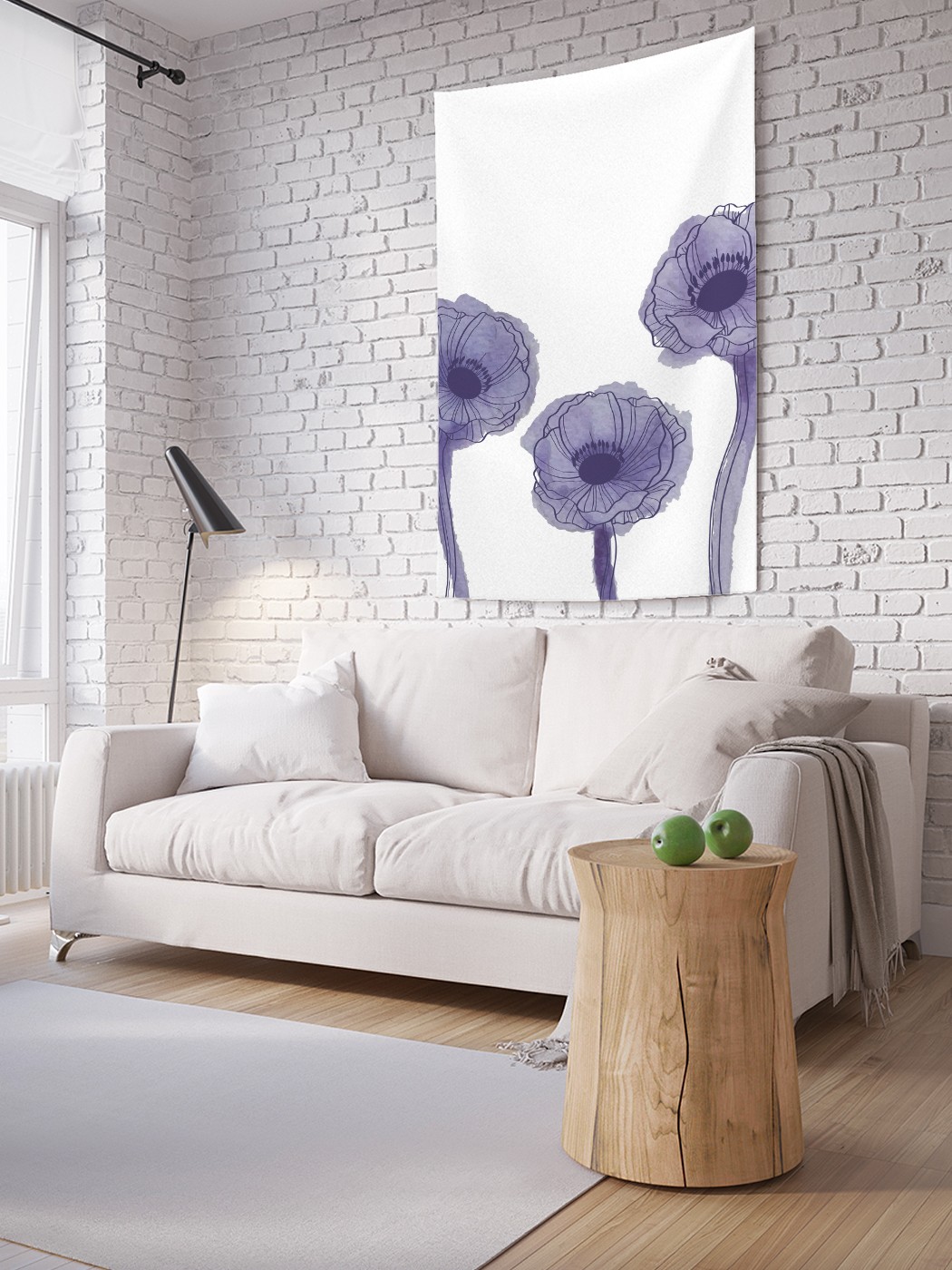 

Вертикальное фотопанно на стену JoyArty Маки в акварели 150x200 см, Маки в акварели
