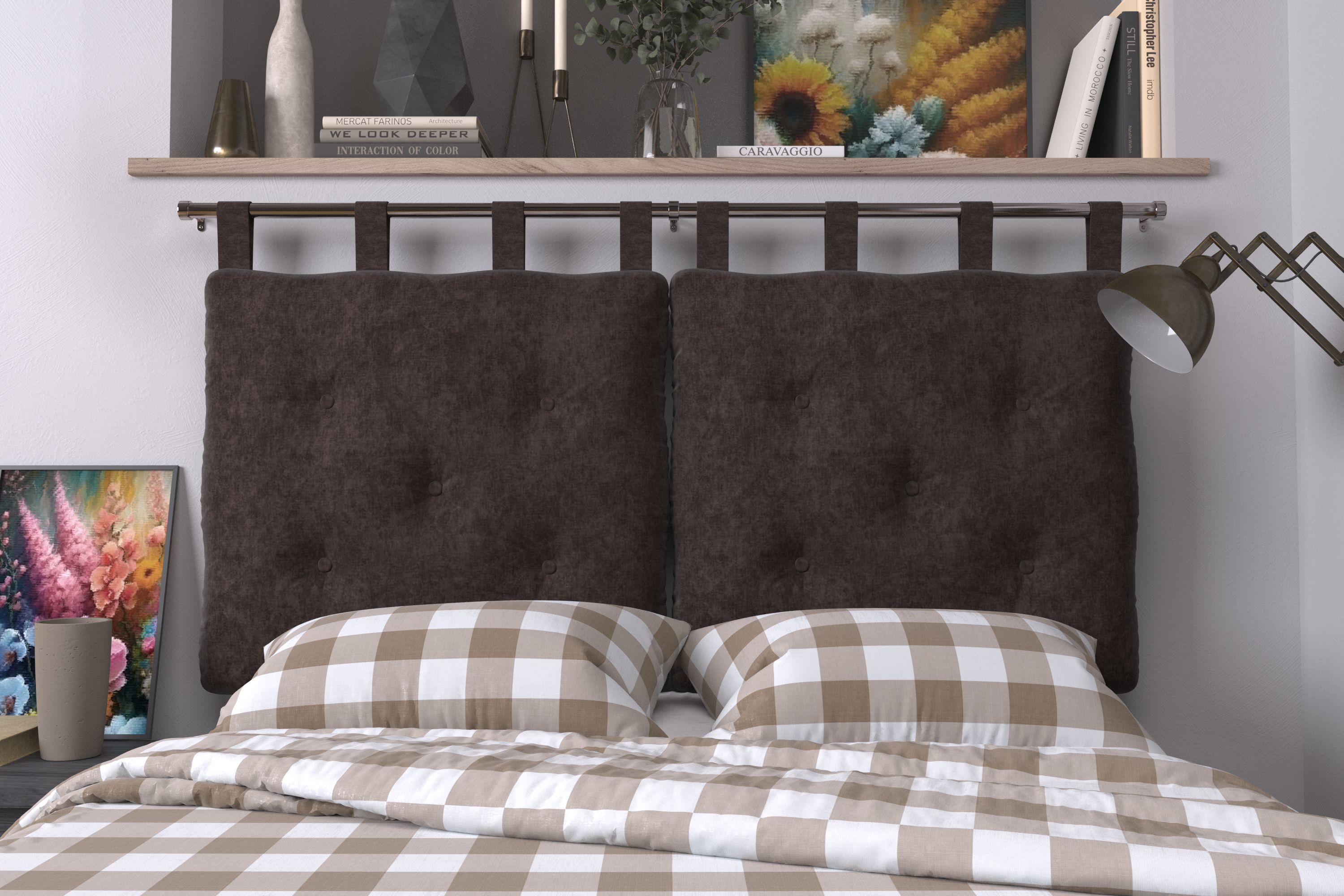 Подушка-изголовье Mr. Mattress Soft S Mokko 180x70 с креплением коричневый