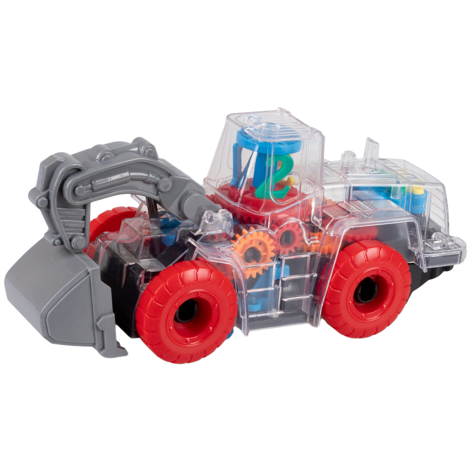 Машинка 1toy Движок Спецтехника с прозрачным с механизмом на батарейках, красный с синим корабль 1toy движок с механизмом на батарейках