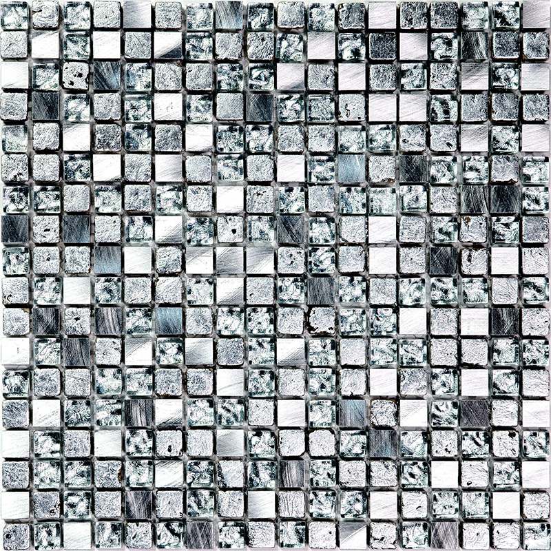 фото Мозаика из стекла травертина и агломерата natural inka серый bda-1588